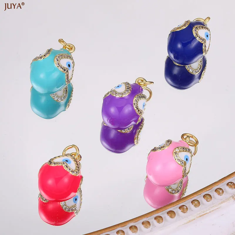 JUYA Zircon Evil Eye Charms Plated Gold Pendants Fit DIY Drop Earrings Necklaces Jewelry Making Accessories 2024 New image 3