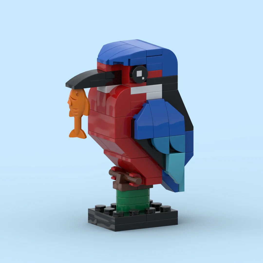 

MOC строительный блок из мелких частиц, милое животное, модель зимородок, детская развивающая игрушка «сделай сам», упражнения, практические способности, кирпичи, игрушка