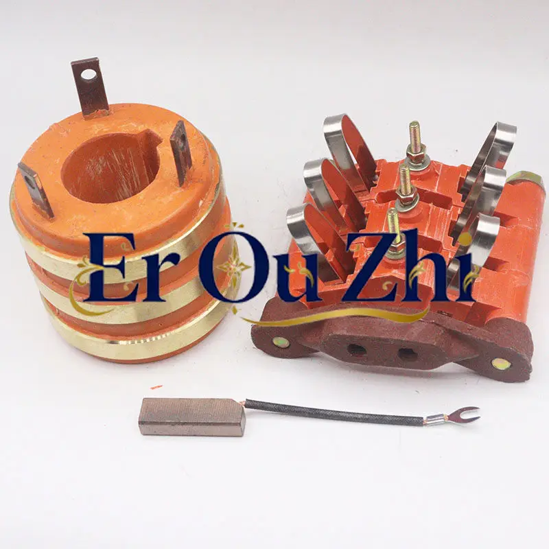Conductive Slip Ring Collector Ring 3-way Inner Diameter  Outer Diameter 78 Height 71 FRP Bakelite Carbon Brush Holder Key 10