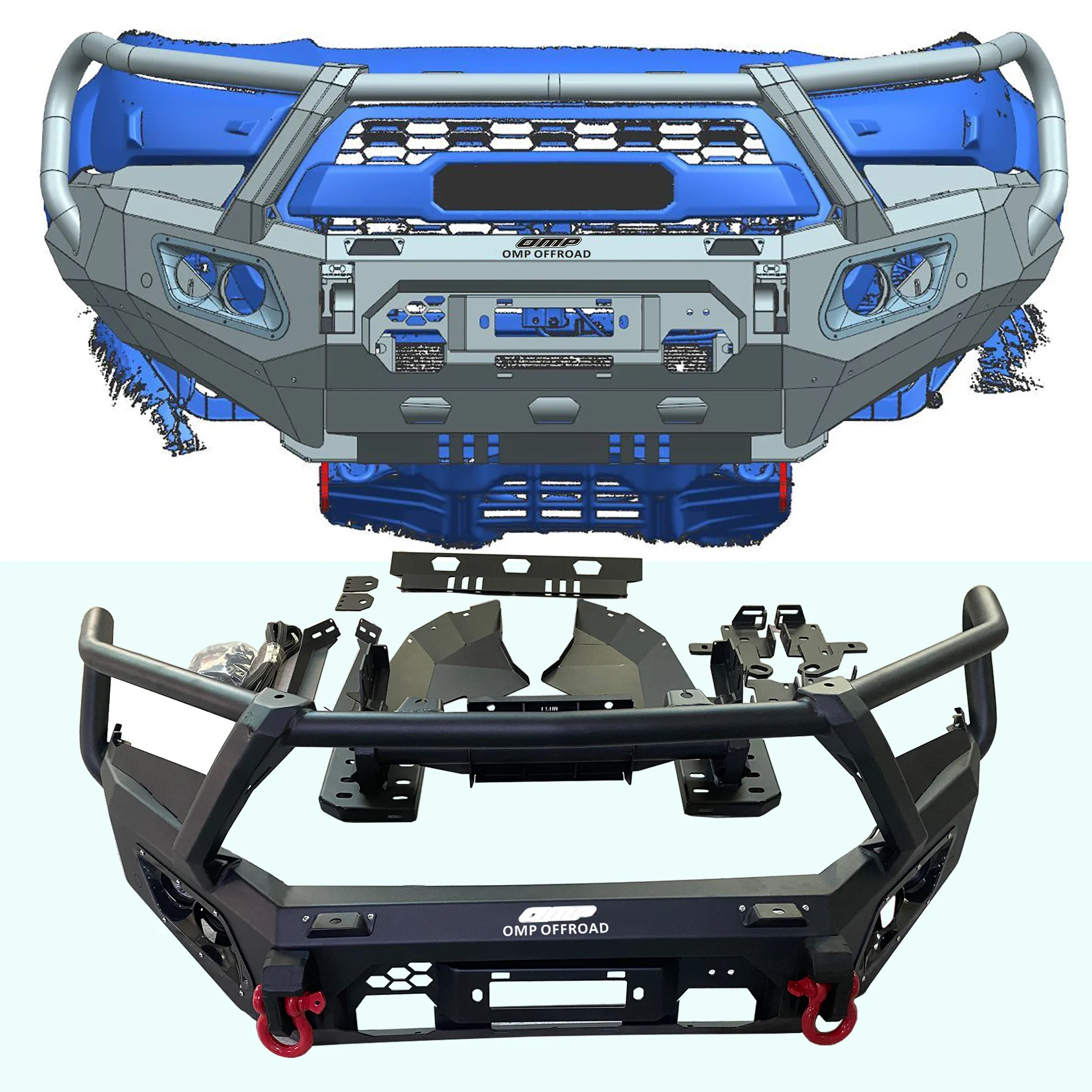 Front Bumper With Loop For Hilux Vigo Revo Rocco And Rogue/Navara/Dmax/Triton/Ranger