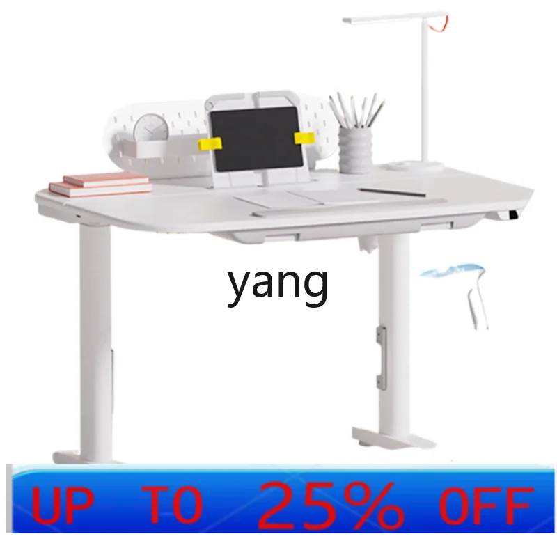 CX Electric Lifting Children's Learning Solid Wood Writing Table Home School Desk and Chair Suit