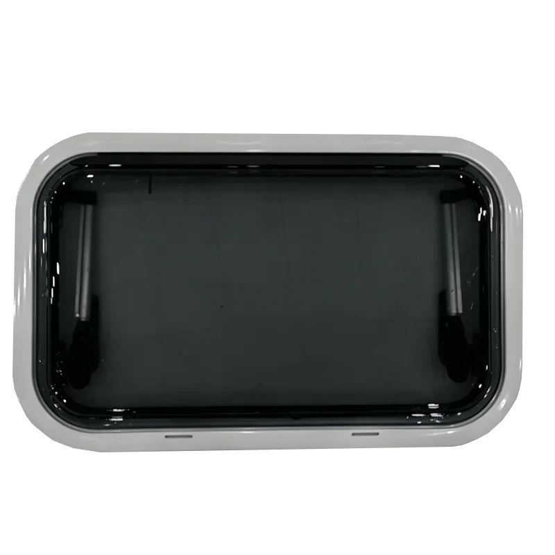 500x350mm Pop up Camper Touring Caravan Side Window with White Outer Frame Rv Acrylic Glass Window for Recreational Vehicle