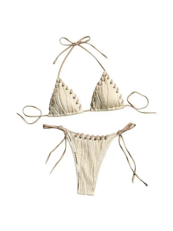 

Holiday Bikini Sexy Tee-Point Separation Blue Swimming Costume Beautiful Island Beach Hot Spring Swimming Suit Women