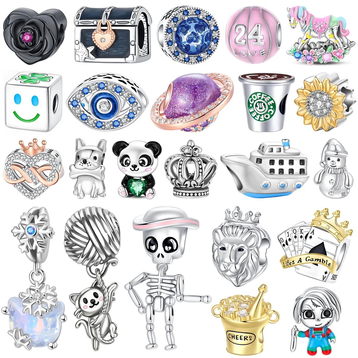 

Серебро 925, персонализированные причудливые глаза, покер, Лодка, Лодка, собака, драгоценный камень, металлические подвески, бусины, подвеска, браслет «сделай сам», детали ожерелья, ювелирные изделия