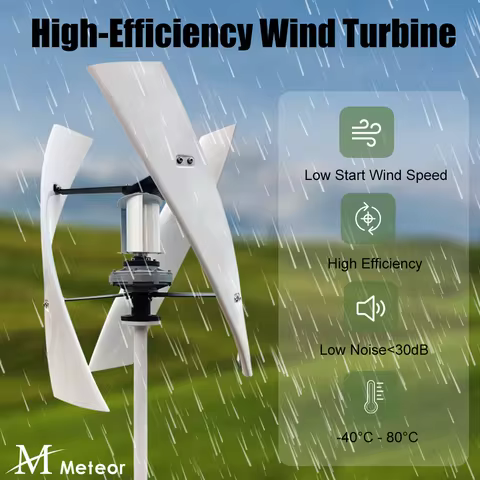 5KW Vertical Axis Wind Turbine Generator 24V 48V Low Noise Low Start Wind Speed Home Appliance For Off Grid System Output 220V