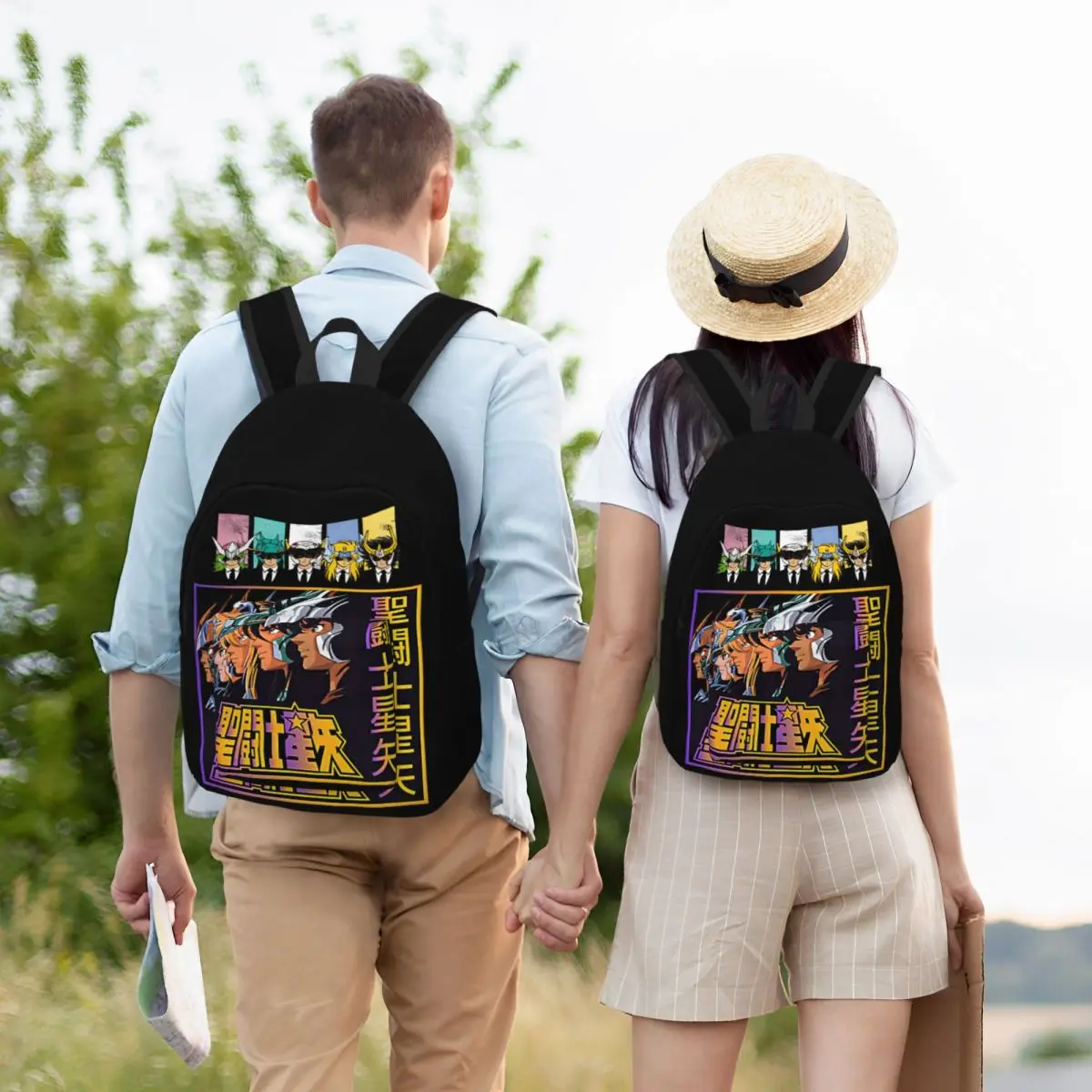 Knights Of The Zodiac Mochila mochila, Reservoir Saints Bag, sacos de livros escolares para meninos e meninas crianças, pré-escolar saco primário, presente do estudante