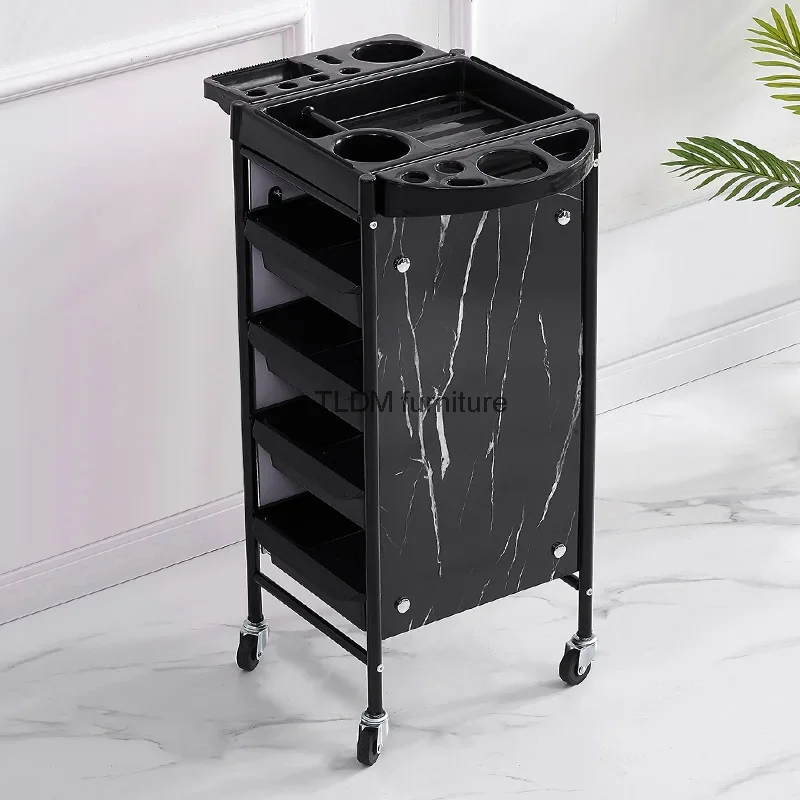 

Wheels Makeup Salon Trolley Hairdresser Cosmetic Luxury Modern Salon Trolley Work Carrinho Auxiliar Salon Furniture RR50ST