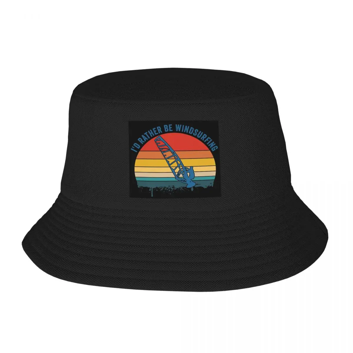 Windsurfing Id Rather Be Windsurfing Bucket Hats Panama Hat Children Bob Hats Reversible Fisherman Hats Beach Fishing Unisex Cap