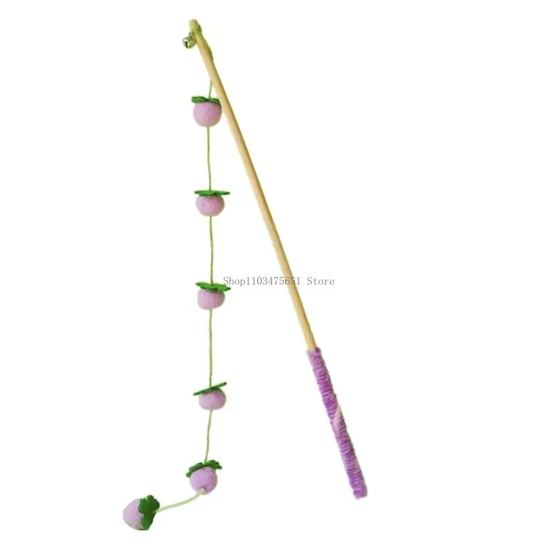 Interaction Cats Exercise Wand Toy With Simulation Fruit For Boredom Cats Fun