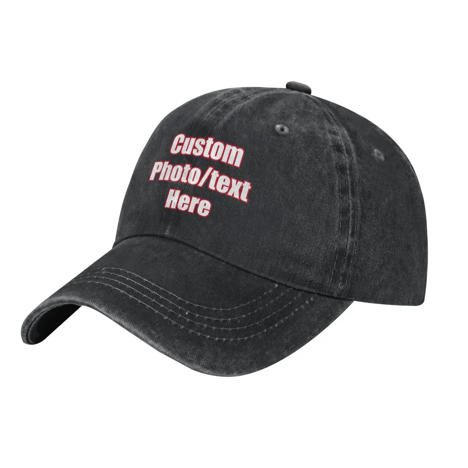 Custom Washed Denim Baseball Cap Unisex Adult Travel Hats Vintage Style Adjustable Cap for Parties Trips Gift
