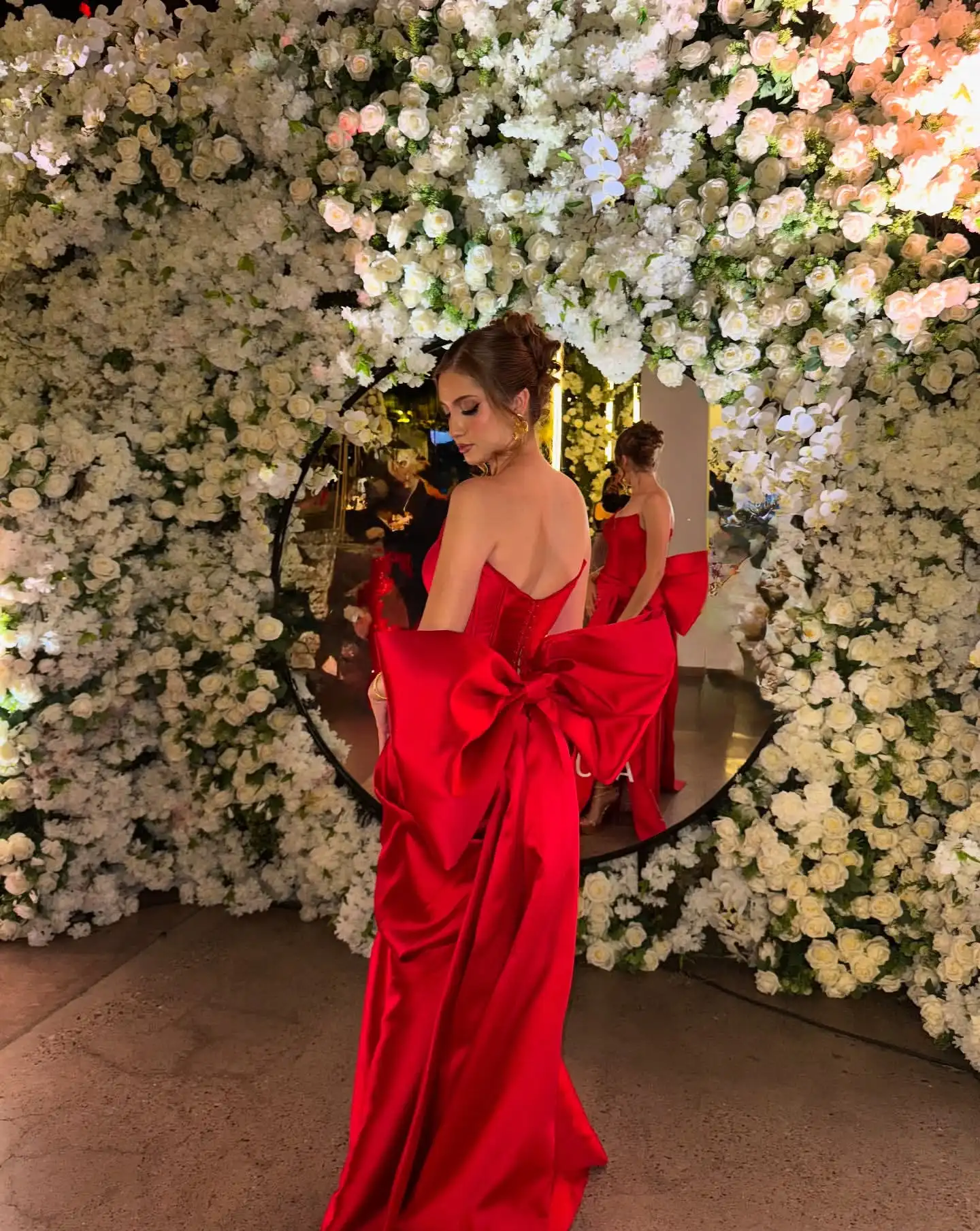 Vestidos de noite elegantes personalizados, trompete, sem alças, até o chão, fita, laço grande, vestidos de baile, vestidos de festa