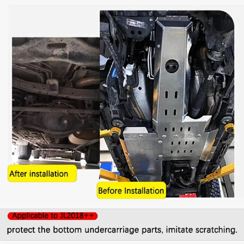 Chassis Lower Guard Plate Protect the Bottom Parts of the Car Prevent Scratches 8mm Thickness for ep W Rangler JL 2018+