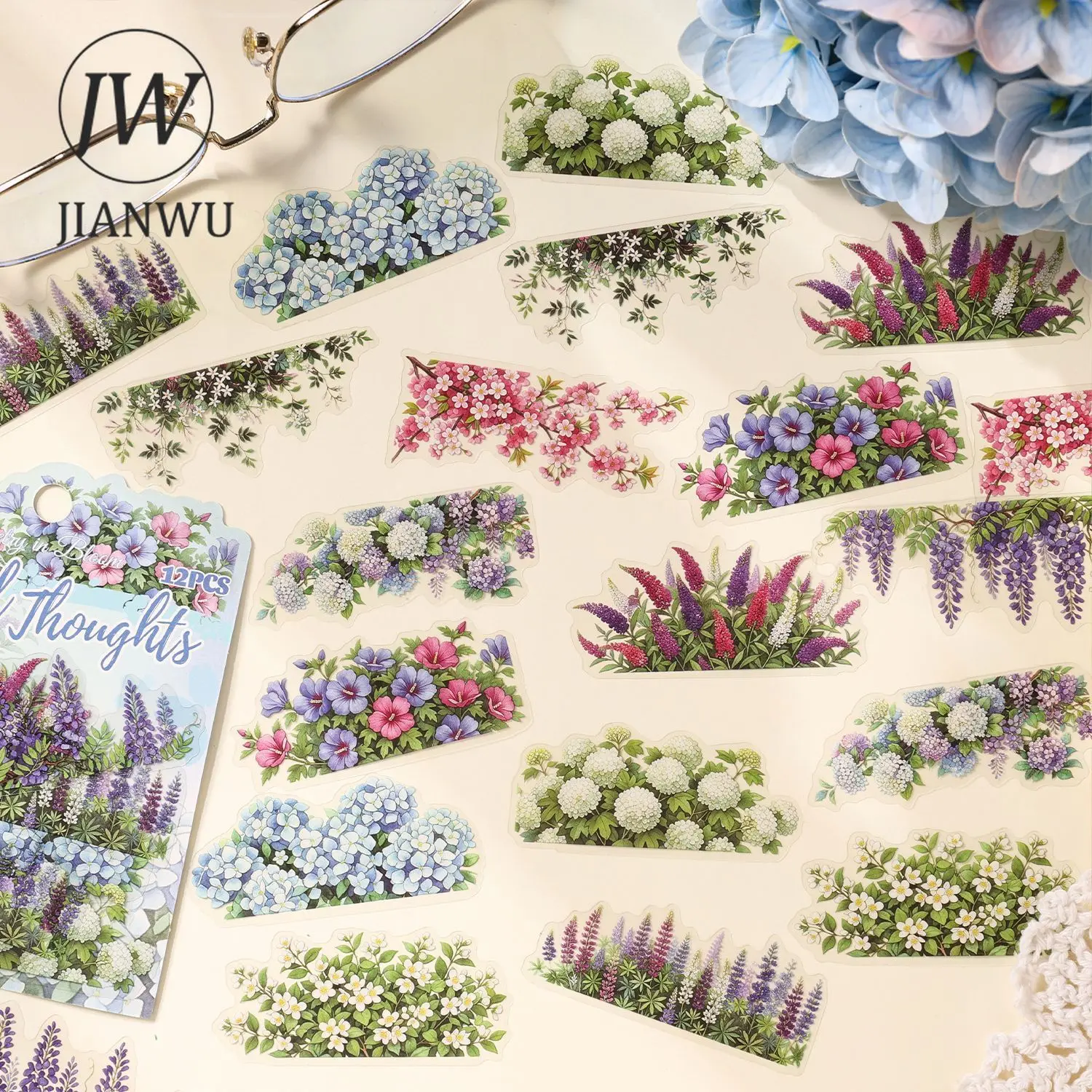 JIANWU Vintage Plant Flower Bloom Landscape Material Collage Scrapbooking PET Sticker Creative DIY Journal Stationery