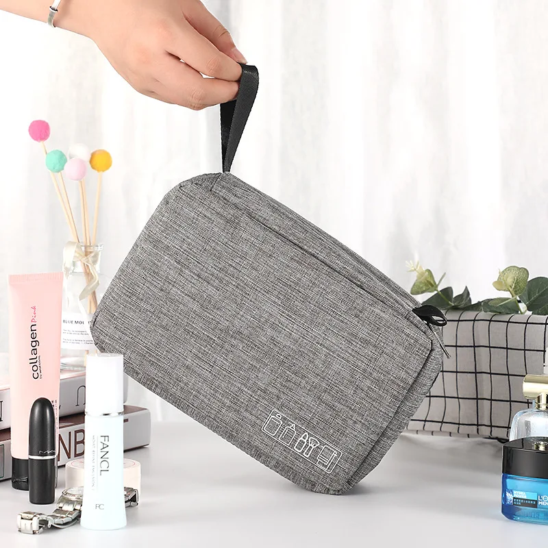 Toiletry Bag Hanging Travel Cosmetic Makeup Bag Gray Waterproof for Women Men Bathroom Storage Organizer with Sturdy Hook