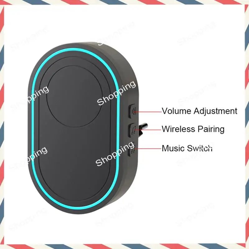 M20K Wireless Doorbell 433Mhz Waterproof Button Adjustable Volume 36 Melodies Ringtones Indicator Light Remind