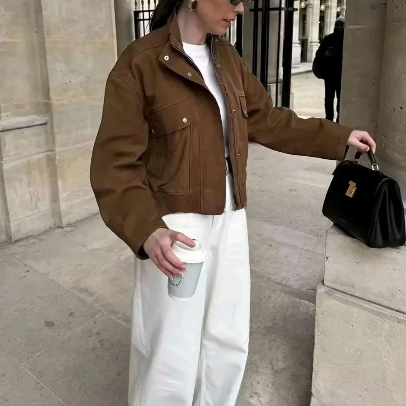 

Женское пальто Jaet ort Loose Long Sve из искусственной замши в стиле ретро, осеннее новое поступление, женское повседневное пальто