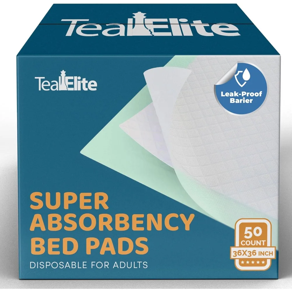 Chucks Pads Disposable Adult 36 x 36, 50 Count - Extra Large Bed Pads Disposable Adult, Super Absorbent Incontinence Bed Pads