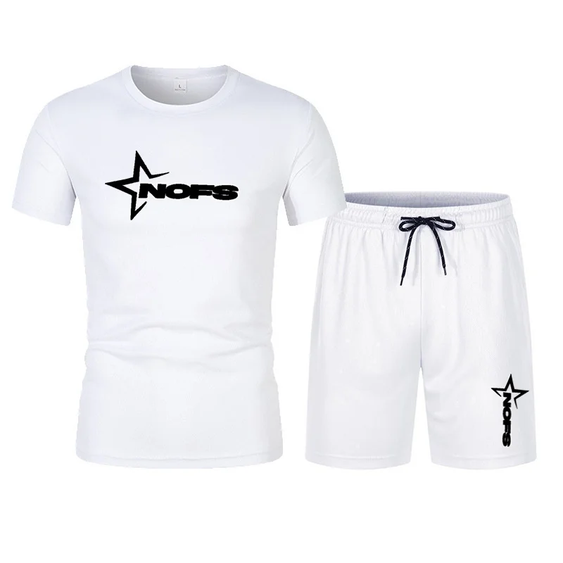 2026 men's summer T-shirt shorts suit, men's breathable sportswear suit, casual fashion short-sleeved T-shirt suit.