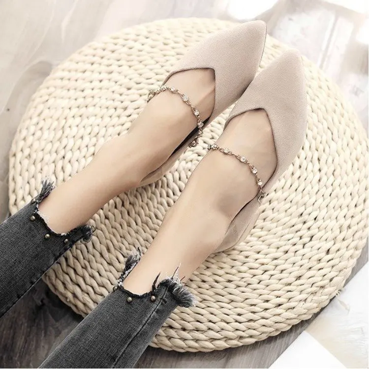 Shoes Woman Flats Autumn Casual Female Sneakers Pointed Toe Shallow Mouth Dress Fall New Summer PU Solid Rubber Lace-Up Leisure