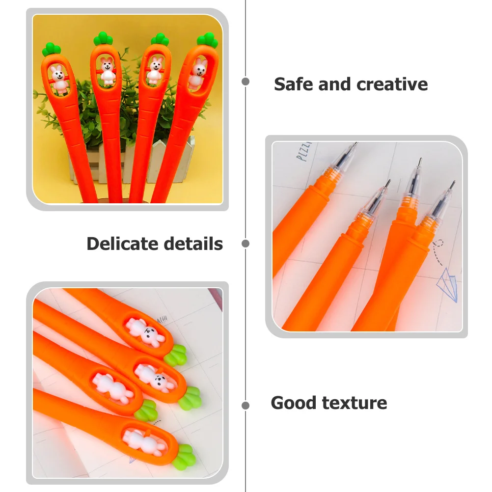 

10 шт. гелевые ручки с морковным кроликом, очаровательный мультяшный дизайн, студенческие ручки для письма, школьные и офисные ручки для студентов, ручка для письма