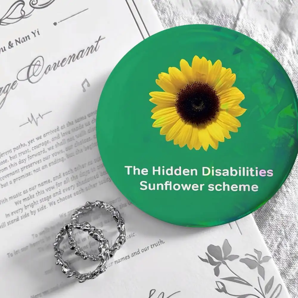 Hidden Disability Sunflower Awareness Round Badge Lapel Pin Backpack Clothing Jewelry Accessories Gift Brooch