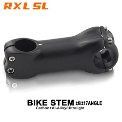 RXL SL Carbon Bicycle Handlebar Stem 31.8mm MTB/Road Bike Carbon Fiber Stem 6/17 Degrees MTB Power Bike Handlebar Accessories