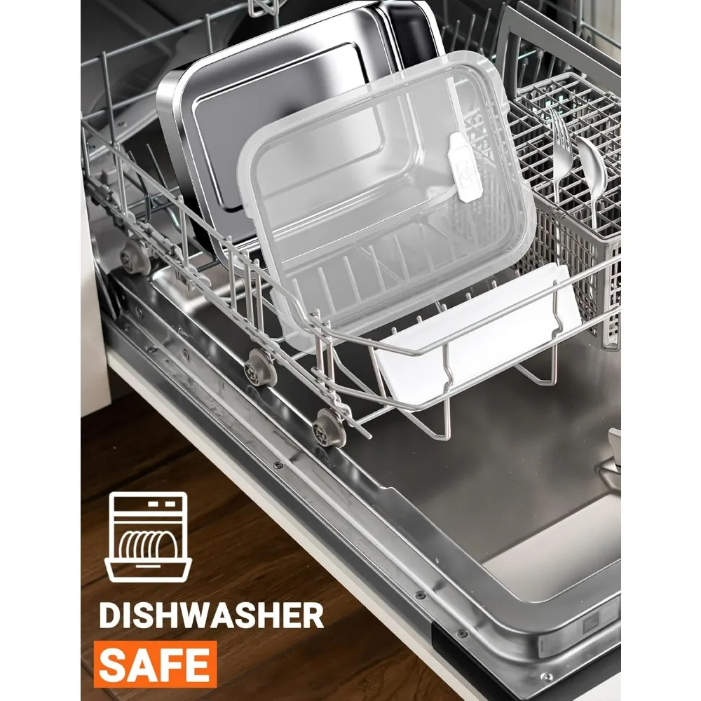 صندوق غداء كهربائي محمول للرجال - سعة 1.3 لتر، مقصورتين مع فواصل قابلة للإزالة