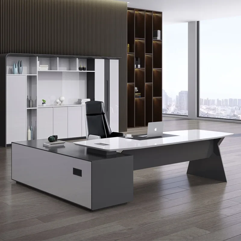 Fashion desk high-end white paint desk simple modern home office