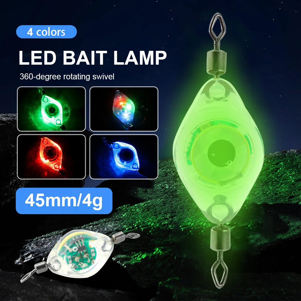 LED Fishing Lure Fish Eye Shape Fishing Lure Light 4.5cm/4g Waterproof Auto On/Off Sensing Deep Drop Light Fishing Tackle