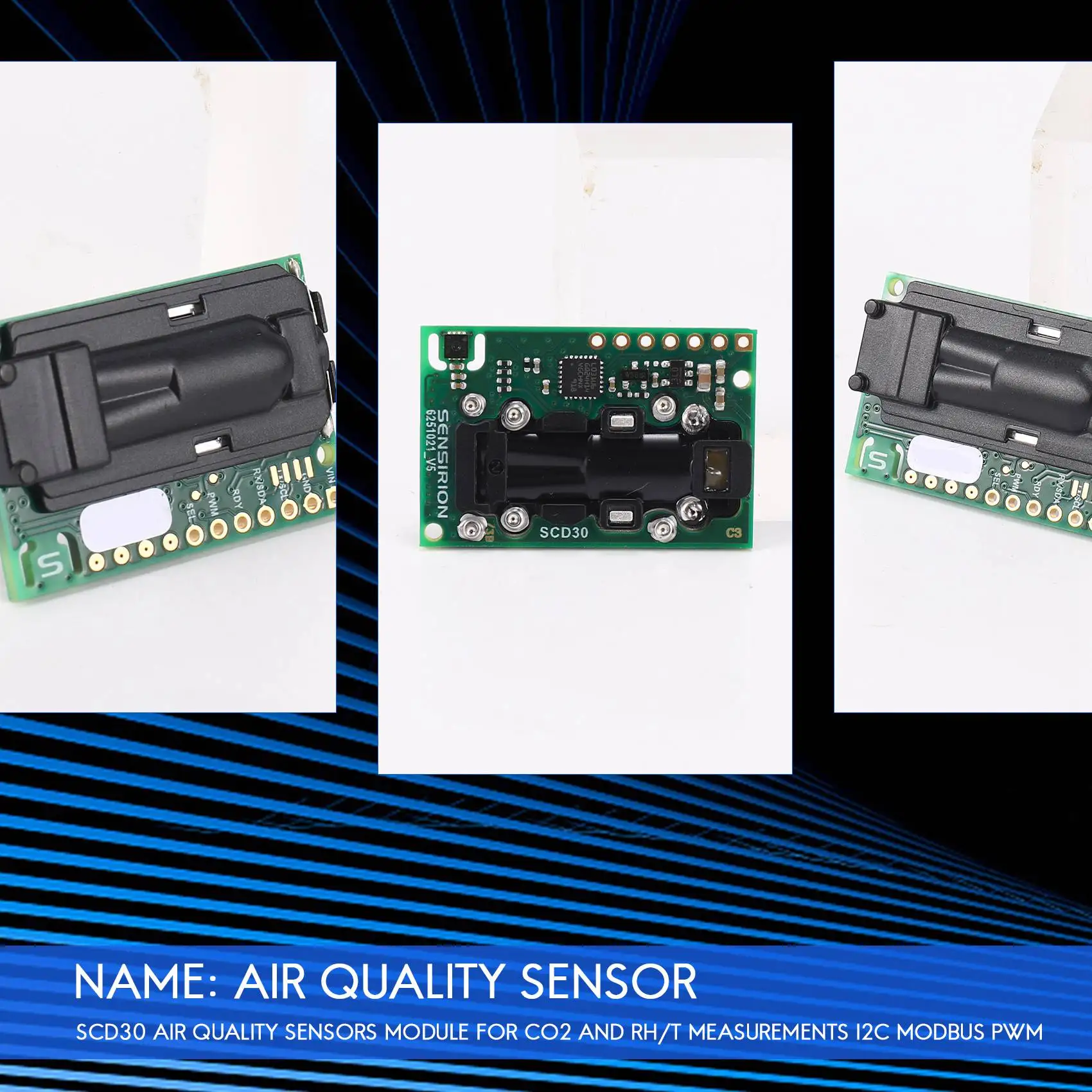 

Модуль датчиков качества воздуха CEA SCD30 для измерений CO2 и RH/T I2C Modbus PWM