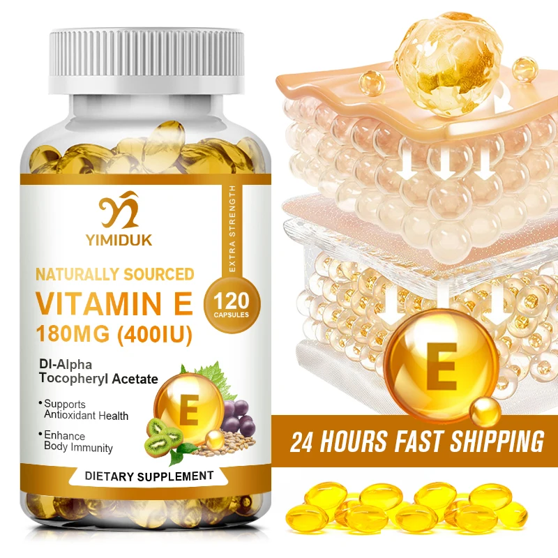 

Vitamin E Capsule Natural Antioxidant, Skin & Immune System Support Supplement for Healthy Skin&Hair, Nails, Immune & Eye Health