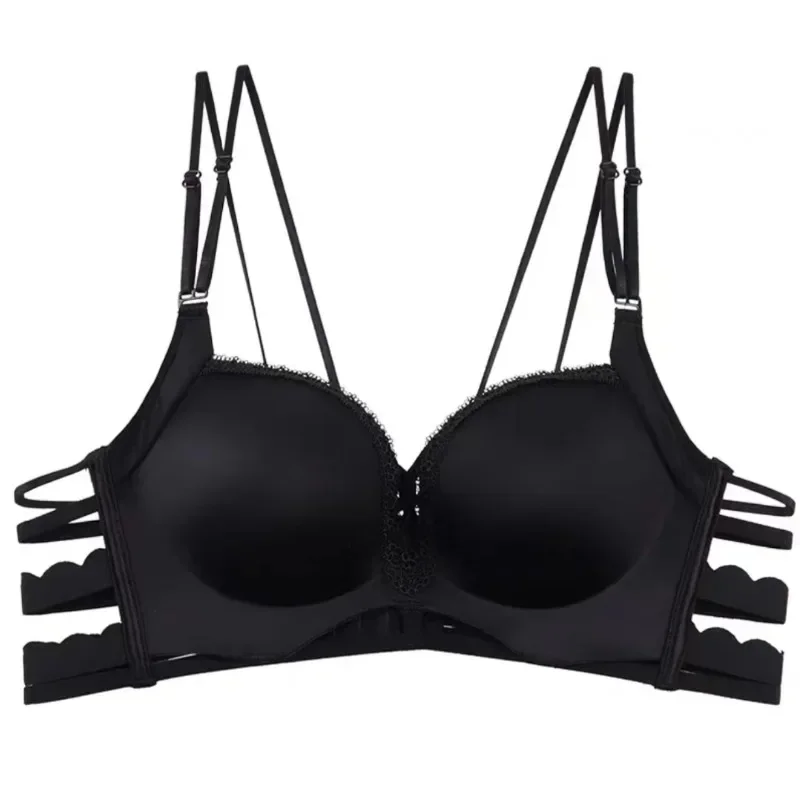 Kalapaopao Push-up Gather Lace Bra Detachable Shoulder Straps Bra Double U-shaped soft support structure