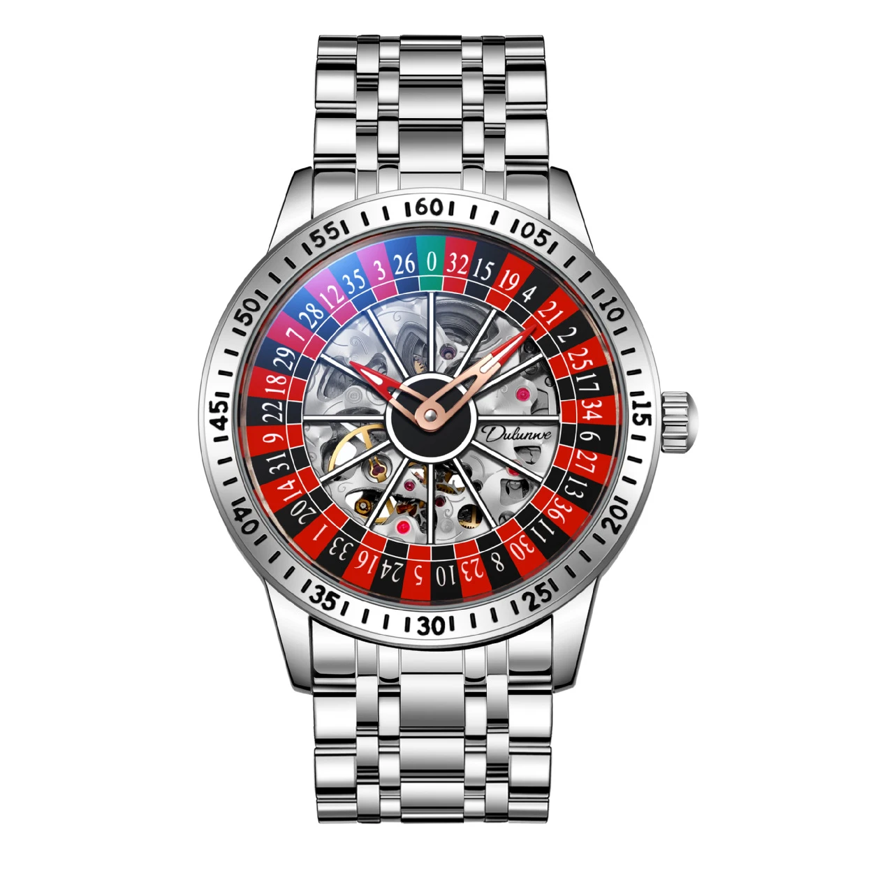Men Watches Fully Automatic Mechanical Watch Rotate Dial Waterproof Trendy Clock Gift Watches for Man