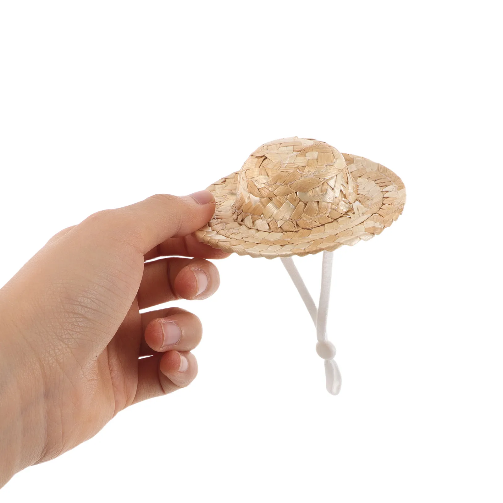 

10Pcs Mini Straw Hats Handwoven Caps Creative Play Enhancer for DIY Tiny Dollhouse Miniature Sombrero Craft Decorations