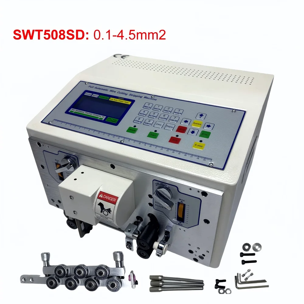 SWT-508C الكمبيوتر التلقائي آلة تجريد الأسلاك قطع كابل العقص وتقشير 0.1-8.0mm2 طول القطع 1-9999 ملم #4