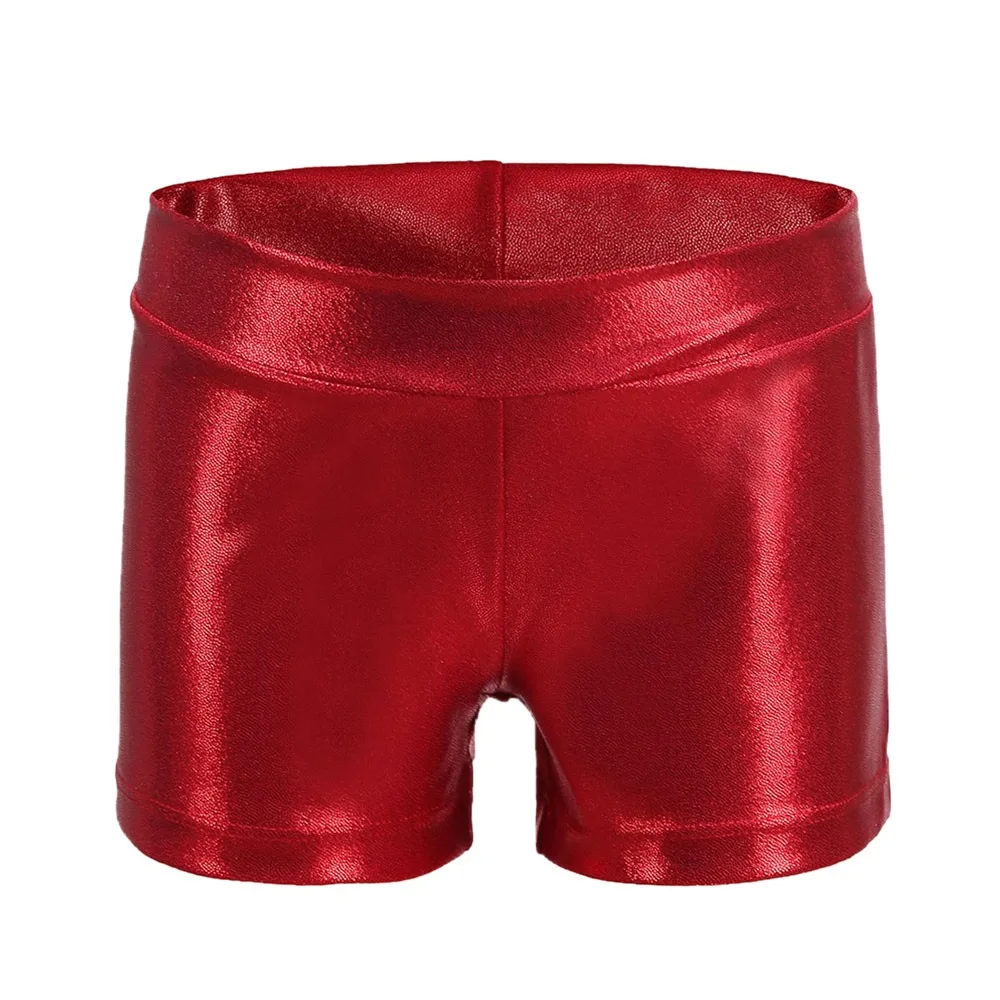 

Summer Girls Dance Shorts Shiny Metallic Sparkle Glitter Performance Show Shorts Sports Elastic Tumbling Bottoms Children