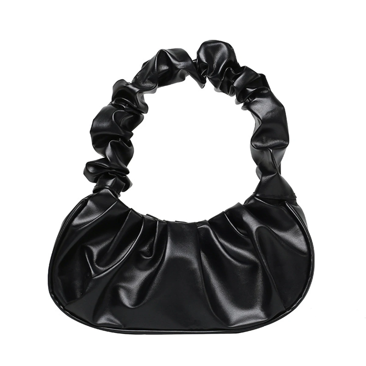 Fashion Pleated Handlebags for Women PU Cloud Bags Leisure Armpit Bag Shopping Shoulder Bags Dumpling Handbag Female Hand Bags