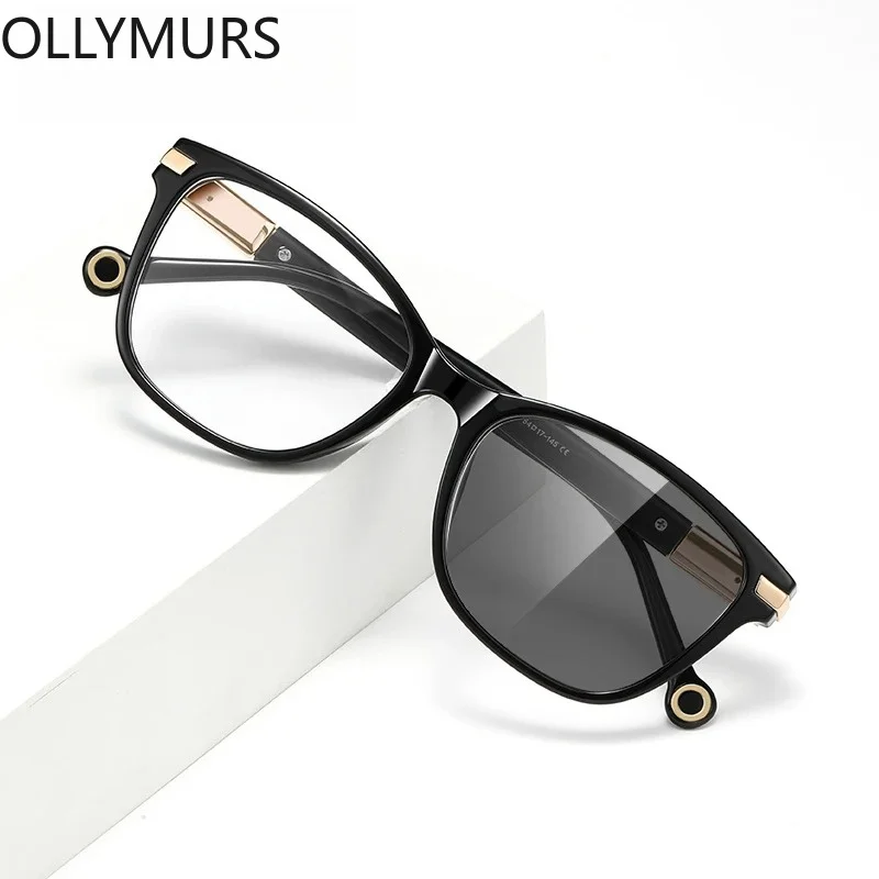 

OLLYMURSAnti-Blue Light Reading Women Myopia Eyeglasses Customizable Fashion Simple Butterfly Photochromic Prescription LS221