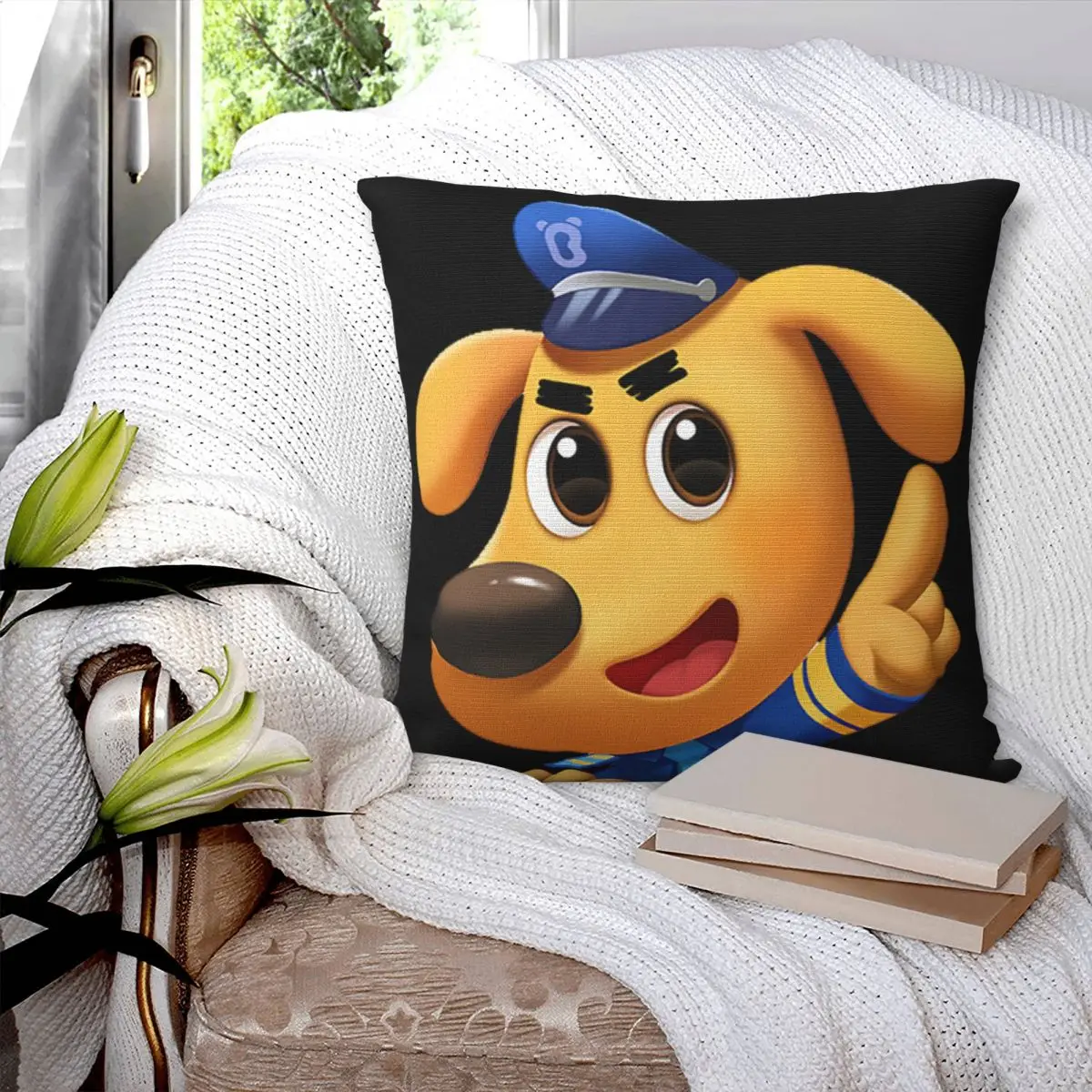 Sheriff Labrador Square Pillowcase Pillow Cover Polyester Cushion Decor Comfort Throw Pillow for Home Car