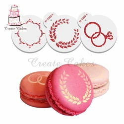 3pcs/set Diamond Ring Stencil for Cookie Decorating Tools Cake Lace Stencils Cake Decorating Fondant Holly Cookie Stencils