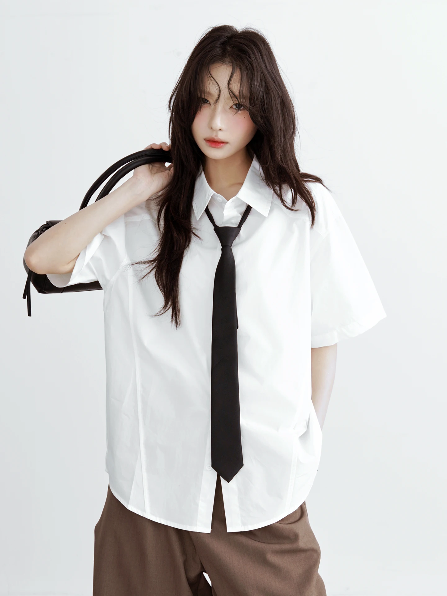 

Basic Short Sleeve White Shirt Women's Summer 2026 New Loose Top Cotton Breathable Moisture Wicking Non Deformable Chinese Pr...