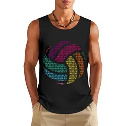 Colorful Volleyball Words Volleyball Player Essential Tank Top plain t-shirt anime t-shirts sleeveless shirt man