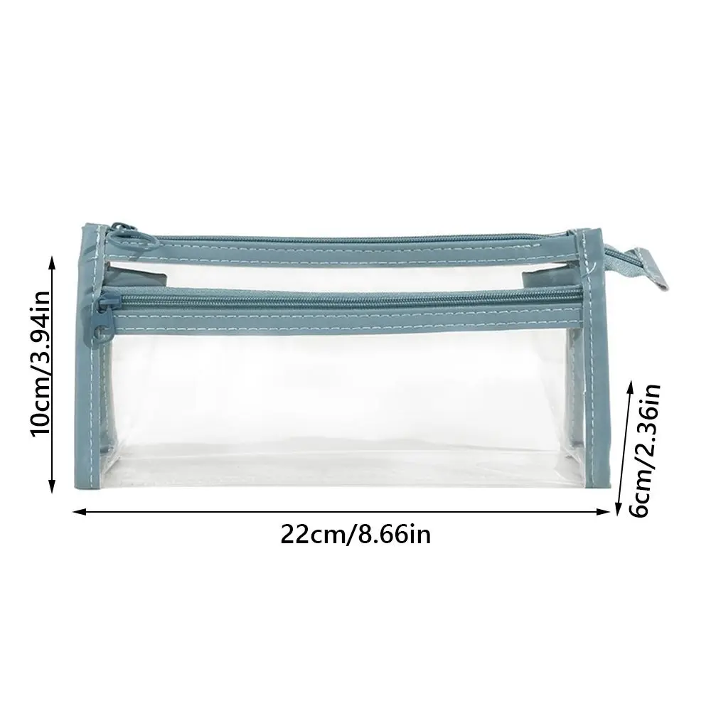 Multifunktionale PVC-Stifttasche, wasserdicht, doppellagig, Federmäppchen, transparent, großes Fassungsvermögen, Schreibwaren-Organizer, Geschenk