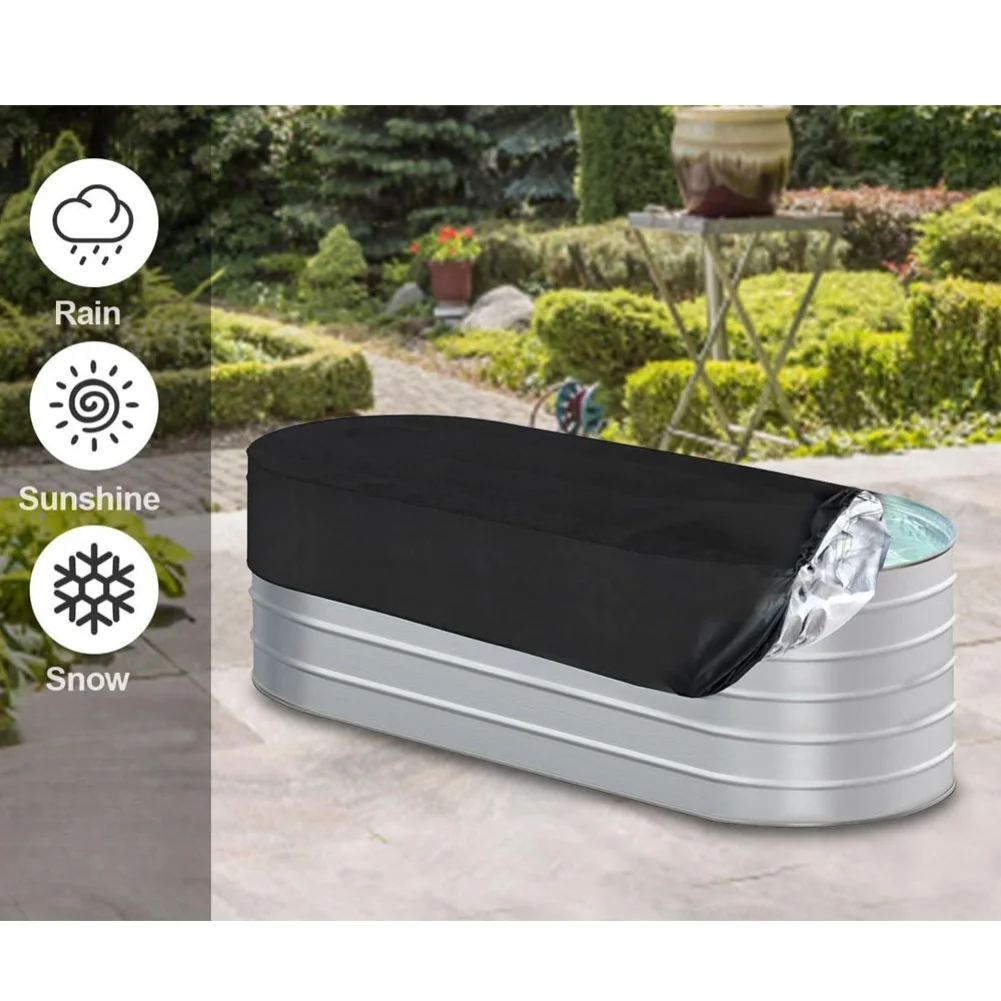 

Эллиптическое покрытие для бассейна для резервуаров с водой для использования на открытом воздухе, изготовленное из ткани Оксфорд 420D, водонепроницаемое и солнцезащитное