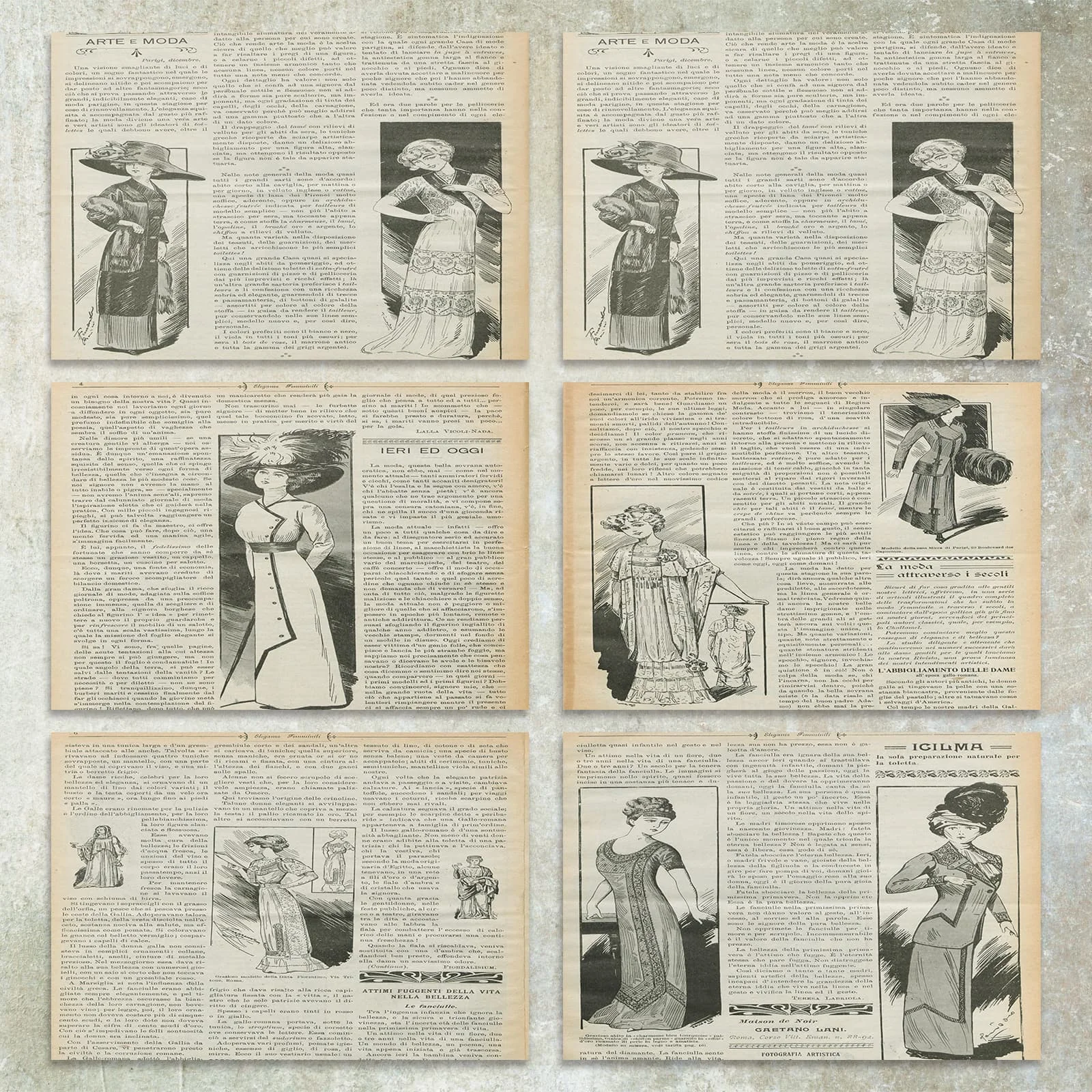 36 Sheets A5 (Retro Do Old Newspaper Girl Victoria) Clipping Thin Paper For Bullet Diary, Junk Magazine, Greeting Card Backg