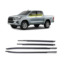 4 Pcs Black Outside Windows Glass Rubber for Toyota Hilux 2015-2020 Glass Protector Weatherstrip for Outer Laminate 68210-0K010