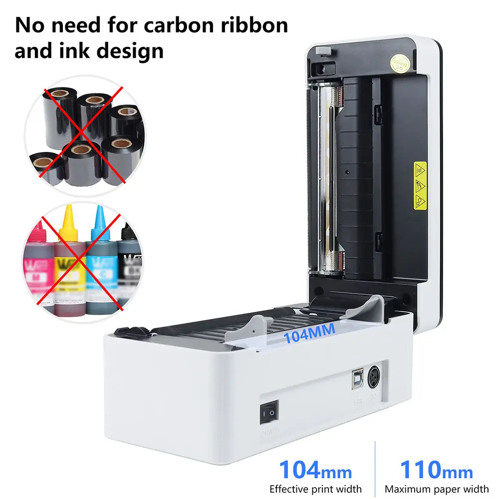ljc new Xprinter XP-D463B 4X6 Inch 110mm Inkless Impresora Portatil Direct Thermal Pos Machine Label Barcode Thermal Printer