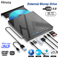 USB 3.0 Type-C External Blu-ray Optical Drive for Laptop PC Portable BD DVD CD -/+RW Player Burner Reader with SD/TF Card Slot