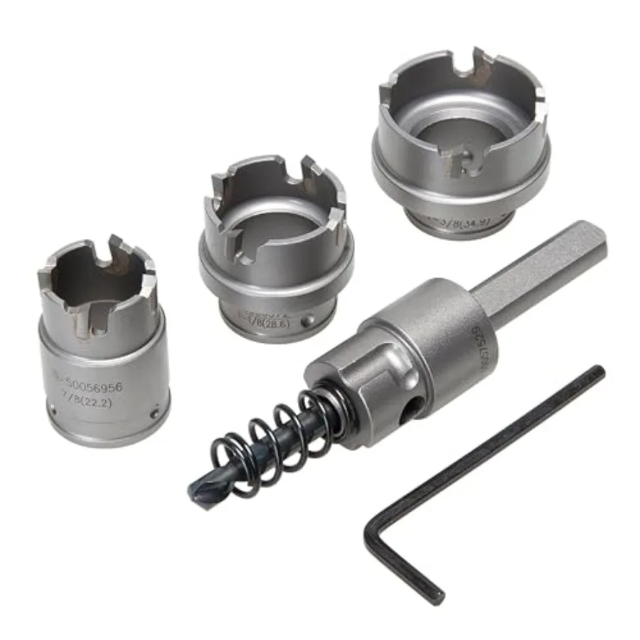 

655 4-Piece Quick Change Carbide-Tipped Hole Cutter Set, 7/8" - 1-3/8"