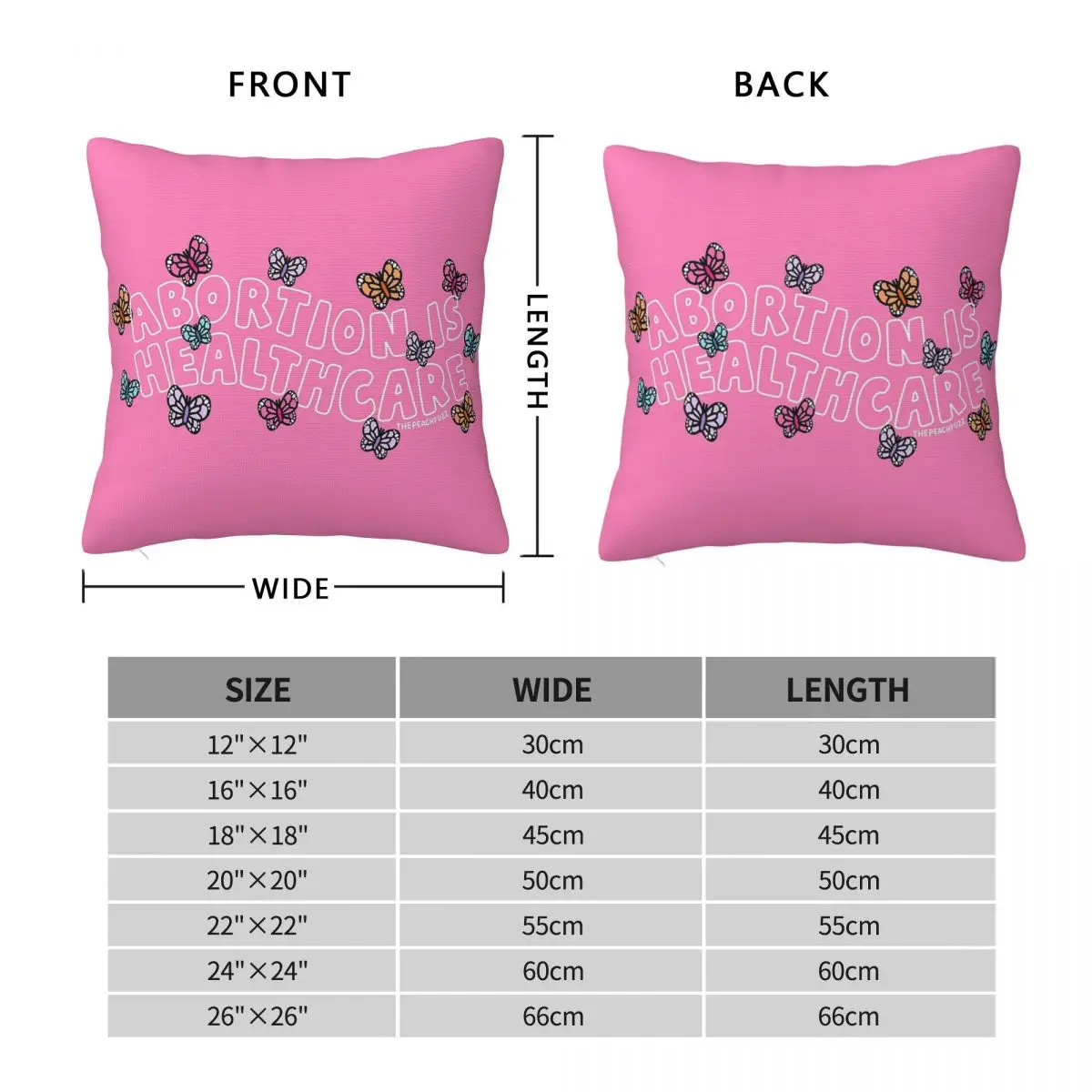 Abortion Is Healthcare The Peach Fuzz Square Pillowcase Pillow Cover Cushion Decor Comfort Throw Pillow for Home Living Room